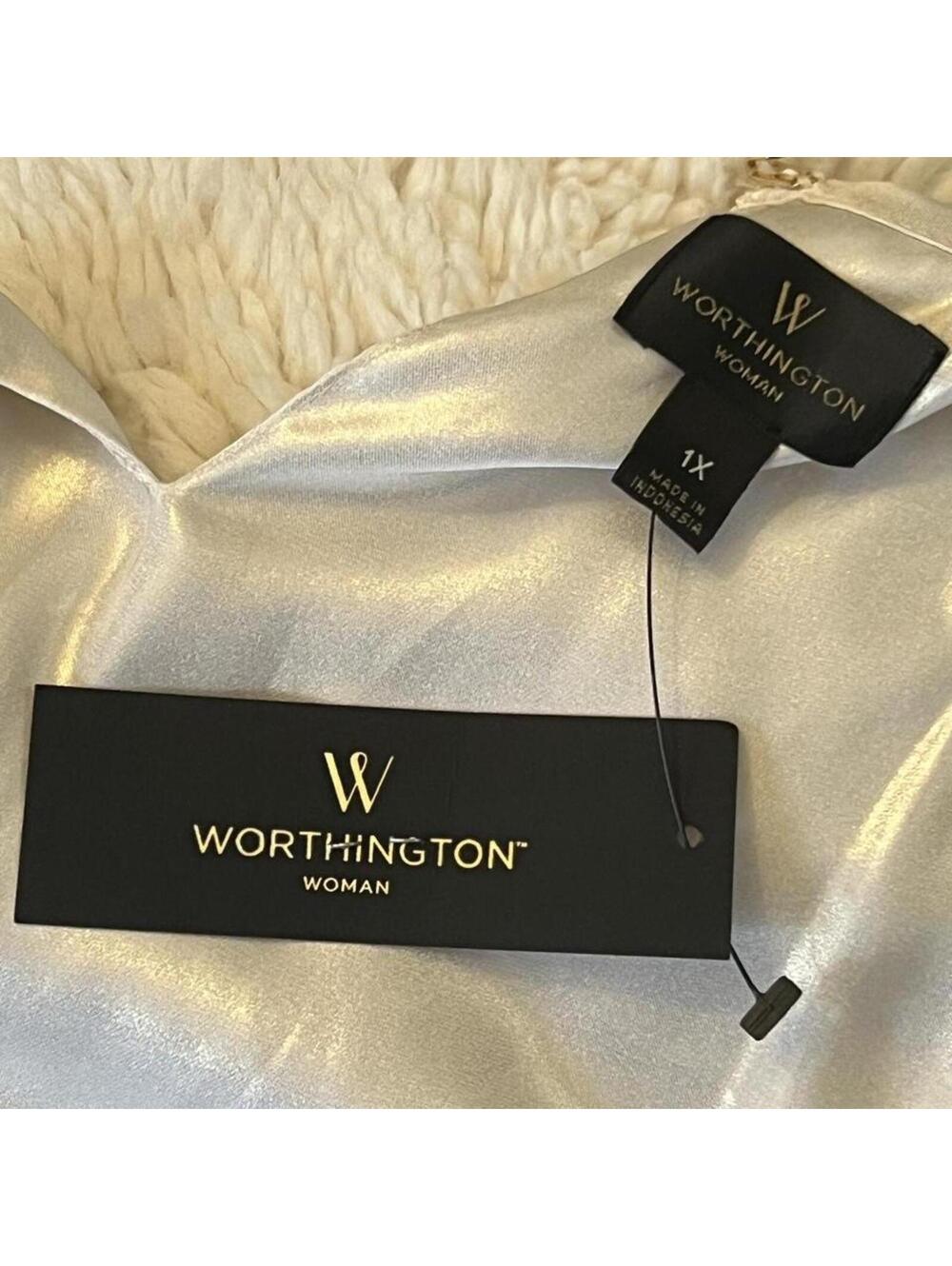 Worthington Woman Satin Coquette Fairycore Babydoll Slip Top Size 1X 🤍 - Picture 6 of 7